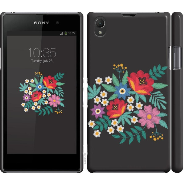 

Чехол на Sony Xperia Z1 C6902 Вышитые цветы (04798)