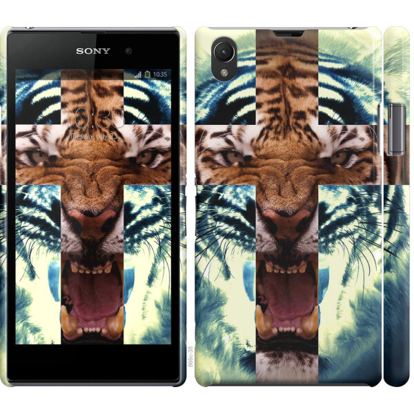 

Чехол на Sony Xperia Z1 C6902 Злой тигр (04798)