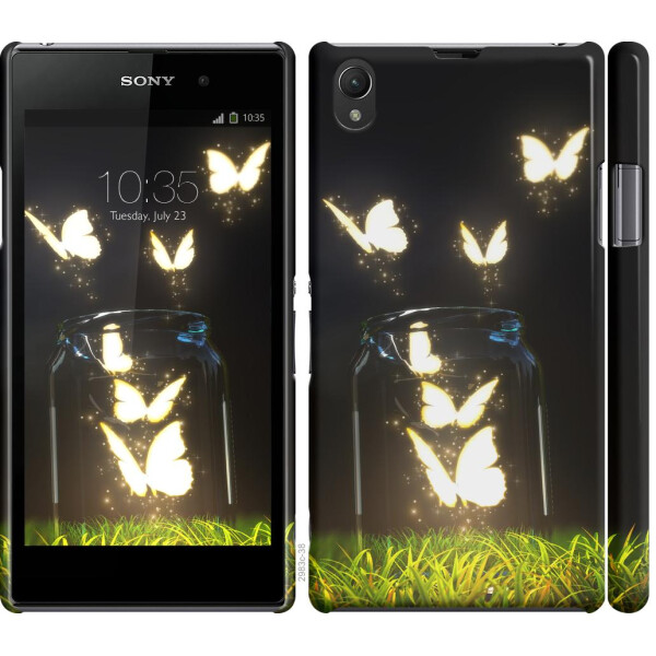 

Чехол на Sony Xperia Z1 C6902 Светящиеся бабочки (04798)