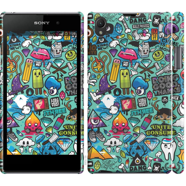 

Чехол на Sony Xperia Z1 C6902 Стикер бомбинг 1 (04798)