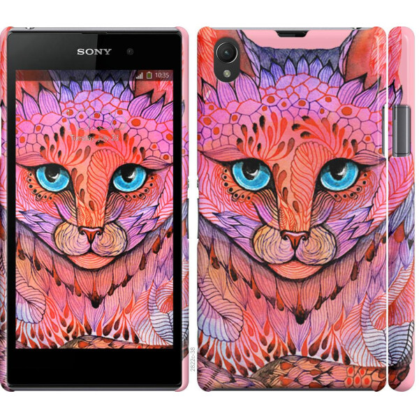 

Чехол на Sony Xperia Z1 C6902 Узорчатая кошка (04798)