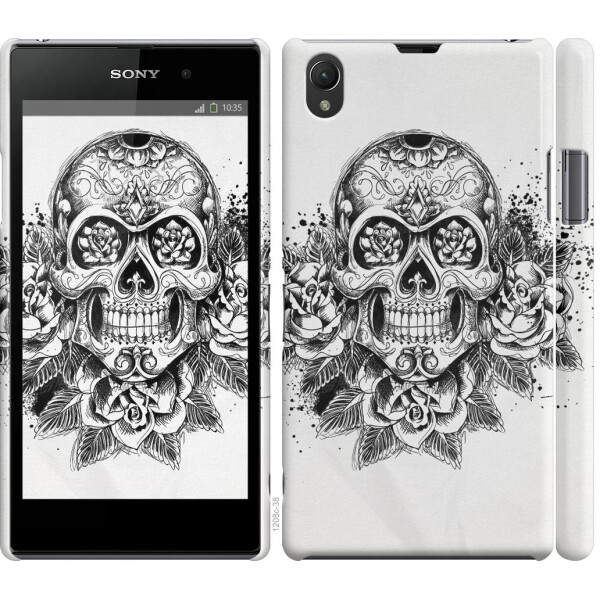 

Чехол на Sony Xperia Z1 C6902 Череп и розы (04798)