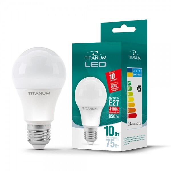 

Лампа светодиодная Titanum A60 10W E27 4100K 220V (TLA6010274)