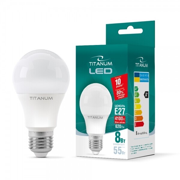 

Лампа светодиодная TITANUM A60 8W E27 4100K 220V (ТL-A60-08274)