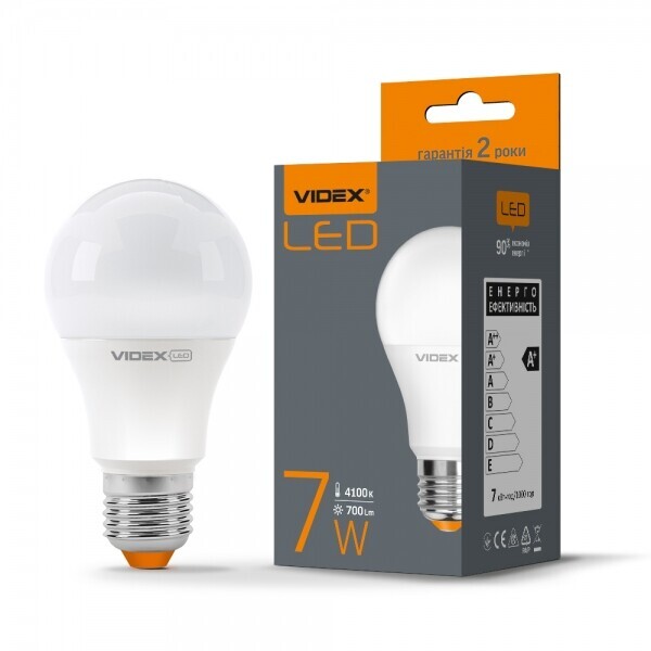 

Лампа светодиодная Videx A60e 7W E27 4100K 220V (VL-A60e-07274)