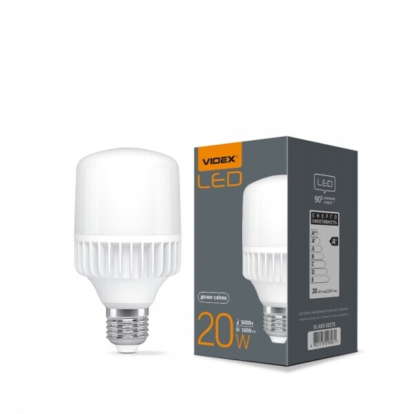 

Лампа светодиодная Videx A65 20W E27 5000K (VL-A65-20275)