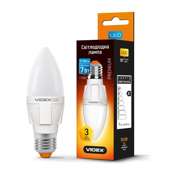 

Лампа светодиодная Videx C37 7W E27 4100K 220V (VL-C37-07274)