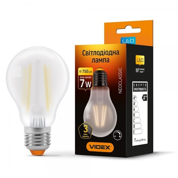 

Лампа филаментая VIDEX A60FMD 7W E27 4100K 220V диммерная (VL-A60FMD-07274)