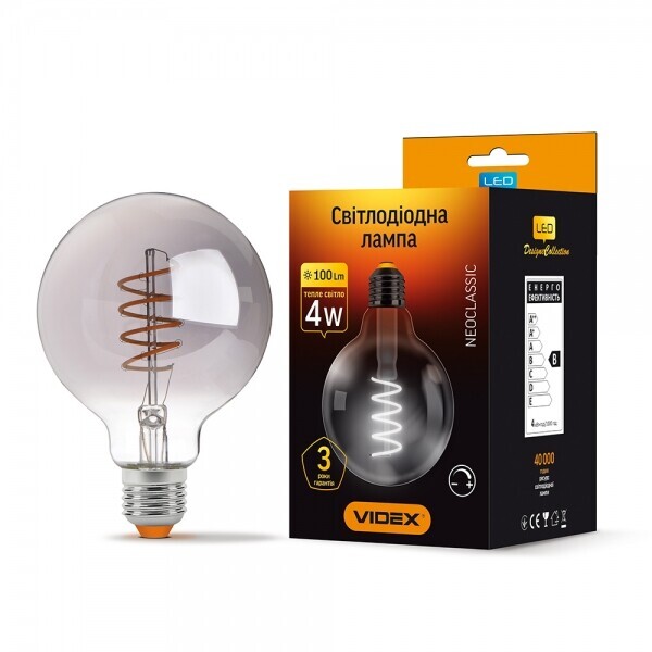 

Лампа филаментная VIDEX Filament G95FGD 4W E27 2100K 220V (VL-G95FGD-04272)