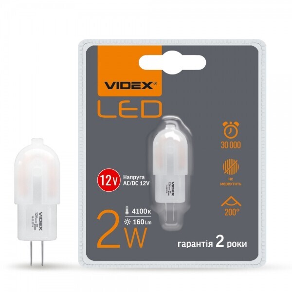

Лампа светодиодная VIDEX G4e 2W G4 4100K 12V (VL-G4e-02124)
