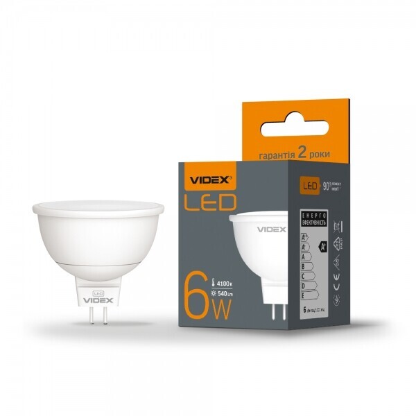 

Лампа светодиодная VIDEX MR16e 6W GU5.3 4100K (VL-MR16e-06534)