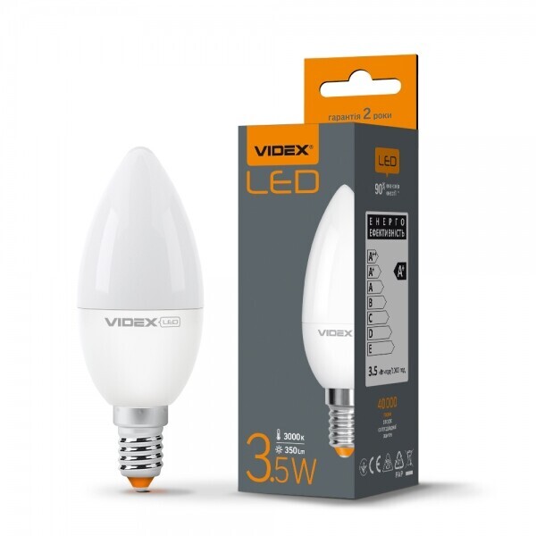 

Лампа светодиодная Videx C37e 3.5W E14 3000K 220V (VL-C37e-35143)