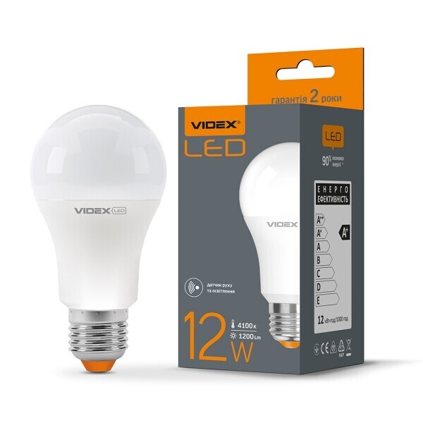 

Лампа светодиодная VIDEX A60e 12W E27 4100K 220V с датчиком движения (VL-A60e-12274-S)