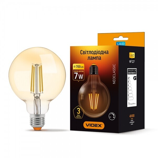 

Лампа филаментая VIDEX G95FAD 7W E27 2200K 220V диммер (VL-G95FAD-07272)