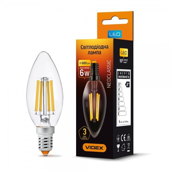 

Лампа филаментная VIDEX Filament C37F 6W E14 4100K 220V (VL-C37F-06144)