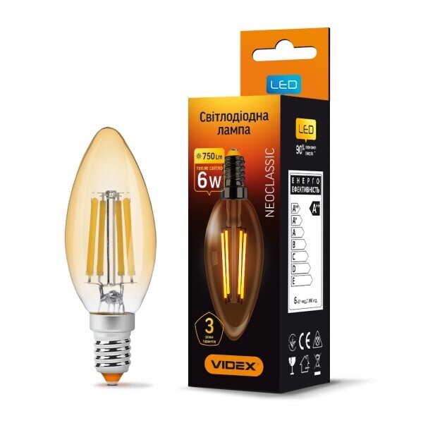 

Лампа филаментная VIDEX Filament C37FA 6W E14 2200K 220V (VL-C37FA-06142)