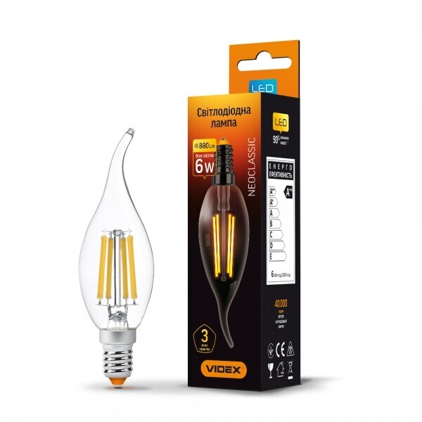 

Лампа филаментная VIDEX Filament C37Ft 6W E14 4100K 220V (VL-C37Ft-06144)
