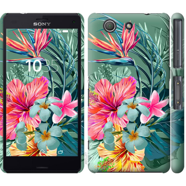 

Чехол на Sony Xperia Z3 Compact D5803 Тропические цветы v1 (04798)