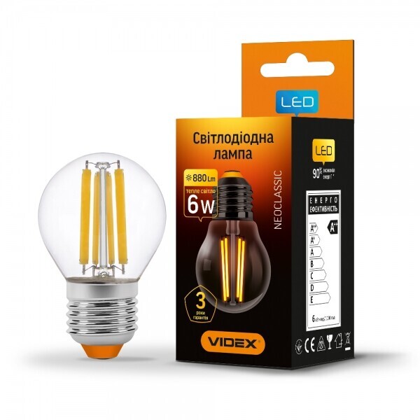 

Лампа филаментная VIDEX Filament G45F 6W E27 3000K 220V (VL-G45F-06273)