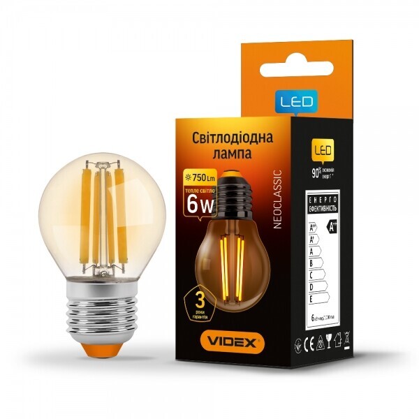 

Лампа филаментная VIDEX Filament G45FA 6W E27 2200K 220V (VL-G45FA-06272)