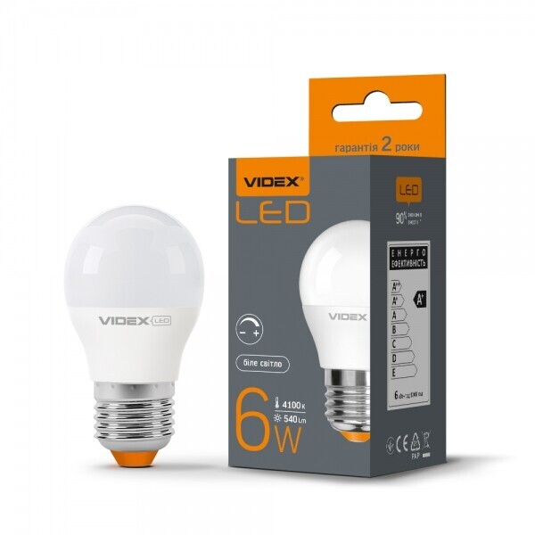 

Лампа светодиодная VIDEX G45eD 6W E27 4100K 220V диммерная (VL-G45eD-06274)
