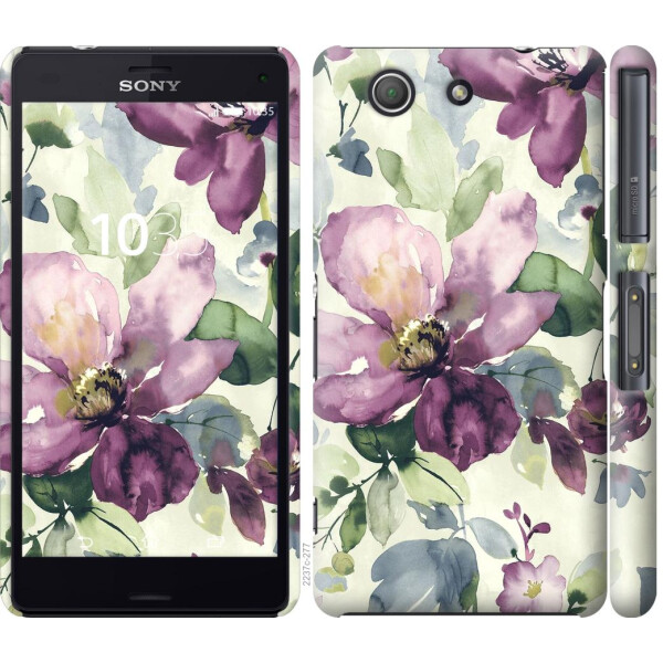 

Чехол на Sony Xperia Z3 Compact D5803 Цветы акварелью (04798)