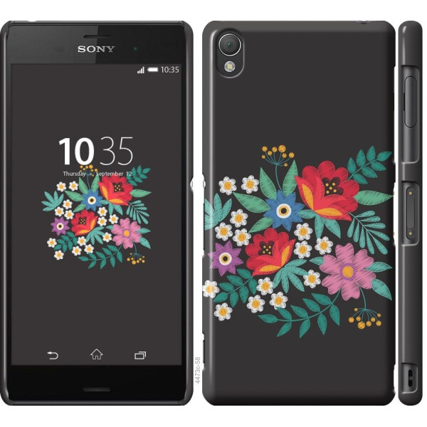 

Чехол на Sony Xperia Z3 D6603 Вышитые цветы (04798)