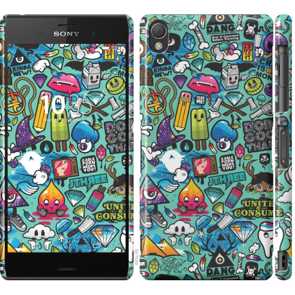 

Чехол на Sony Xperia Z3 D6603 Стикер бомбинг 1 (04798)