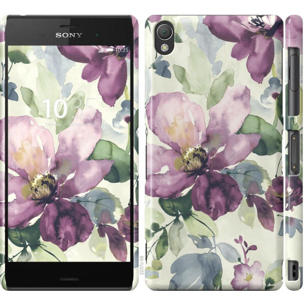 

Чехол на Sony Xperia Z3 D6603 Цветы акварелью (04798)