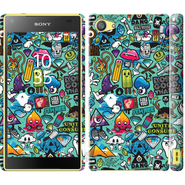 

Чехол на Sony Xperia Z5 Compact E5823 Стикер бомбинг 1 (04798)
