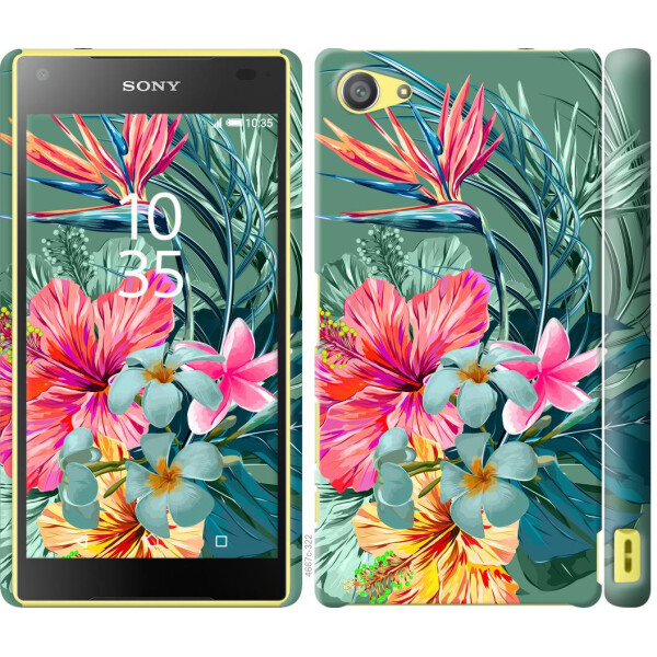 

Чехол на Sony Xperia Z5 Compact E5823 Тропические цветы v1 (04798)