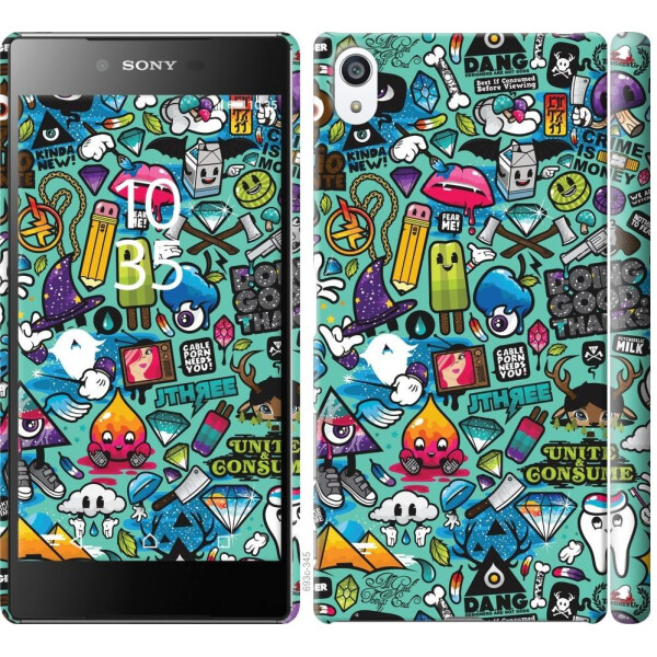 

Чехол на Sony Xperia Z5 Premium E6883 Стикер бомбинг 1 (04798)