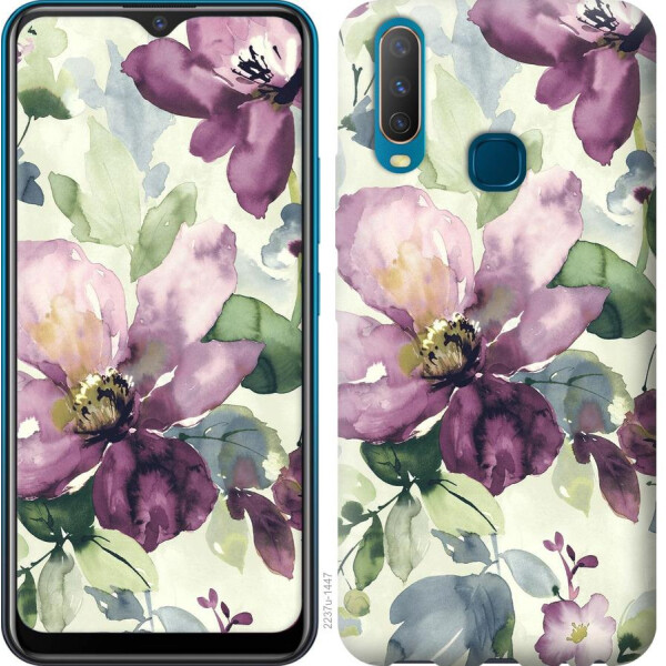 

Чехол на Vivo Y17 Цветы акварелью (04798)