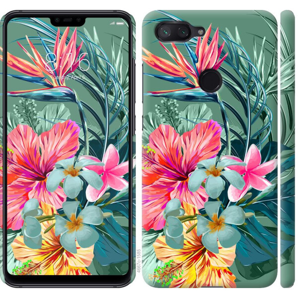 

Чехол на Xiaomi Mi 8 Lite Тропические цветы v1 (04798)