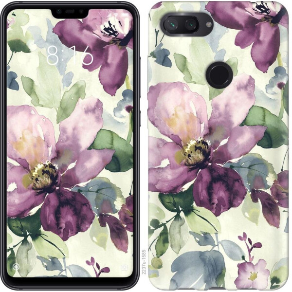 

Чехол на Xiaomi Mi 8 Lite Цветы акварелью (04798)