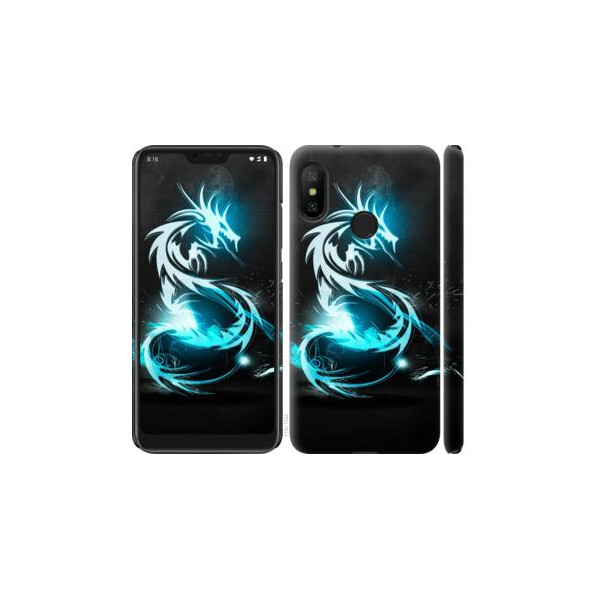 

Чехол на Xiaomi Mi A2 Lite Бело-голубой огненный дракон (04798)