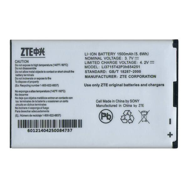 

Батарея ZTE Li3715t42P3h654251 WiFi-router (A6, AC30, MF30, MF60, MF61, MF73, D800, D810, F165, N960, R750, U215, U230, U232, U720, U722, U728, U900, i890)