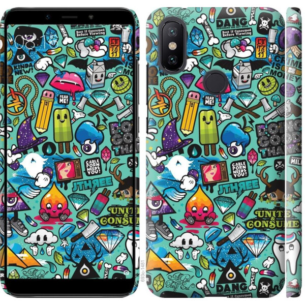 

Чехол на Xiaomi Mi A2 Стикер бомбинг 1 (04798)