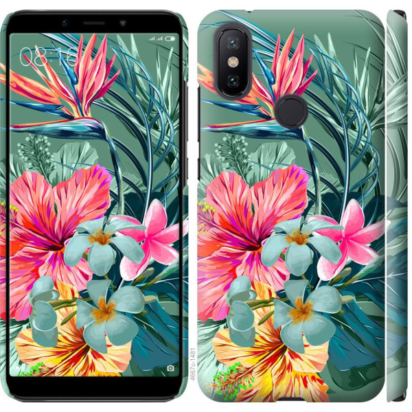 

Чехол на Xiaomi Mi A2 Тропические цветы v1 (04798)