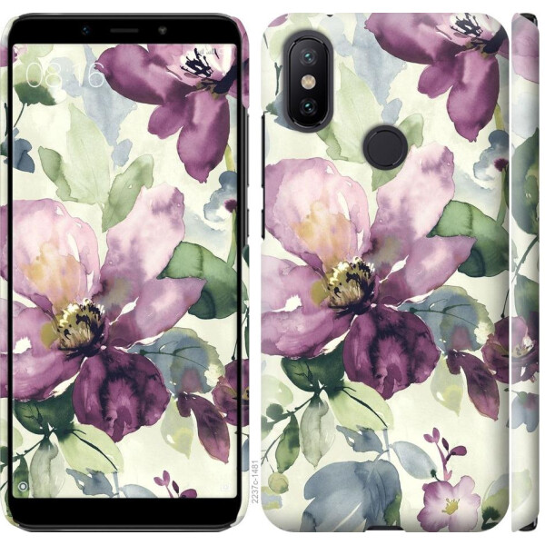 

Чехол на Xiaomi Mi A2 Цветы акварелью (04798)