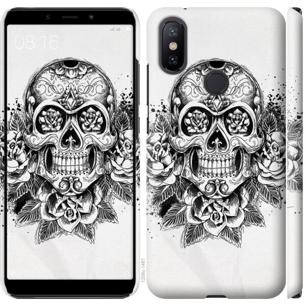 

Чехол на Xiaomi Mi A2 Череп и розы (04798)