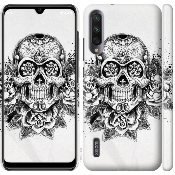 

Чехол на Xiaomi Mi A3 Череп и розы (04798)