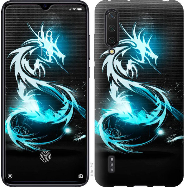 

Чехол на Xiaomi Mi CC9 Бело-голубой огненный дракон (04798)