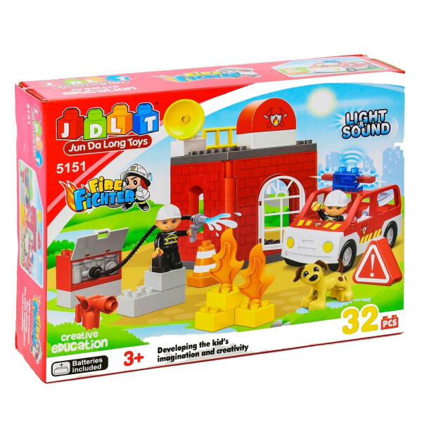 

Конструктор Пожарная Станция Kimi 32 деталей со световым и звуковым эффектом Разноцветный 6968703262269