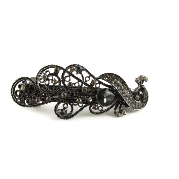 

Заколка-автомат для волос Fashion Jewelry Павлин со стразами (085210)