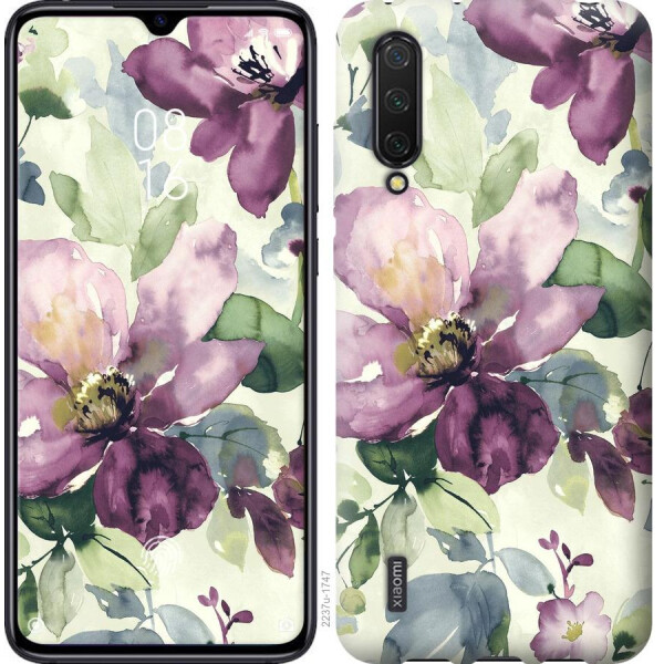 

Чехол на Xiaomi Mi CC9 Цветы акварелью (04798)