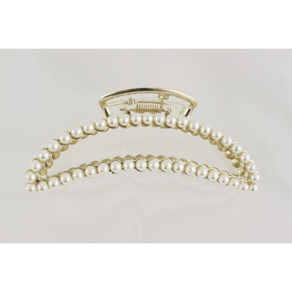 

Металлическая заколка для волос Краб Золотой с Жемчугом 11 х 4.5 х 2.5 см (090146)