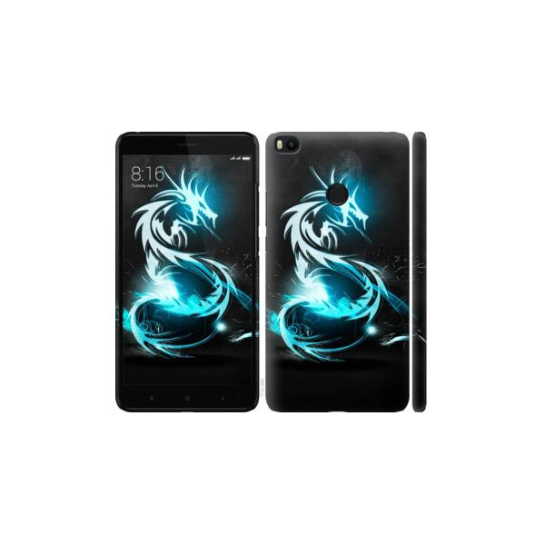

Чехол на Xiaomi Mi Max 2 Бело-голубой огненный дракон (04798)