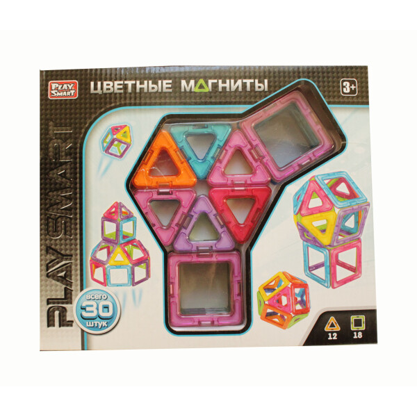 

Цветные магниты Play Smart конструктор 30 штук (080970)