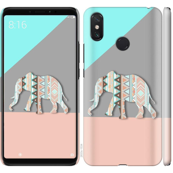 

Чехол на Xiaomi Mi Max 3 Узорчатый слон (04798)